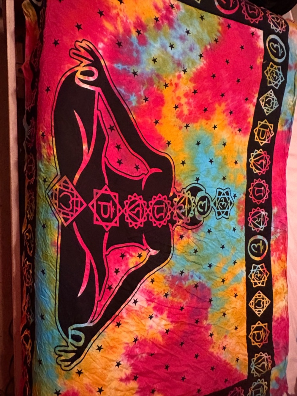 Tie-Dye Yoga Chakra Tapestry - Multicolor
